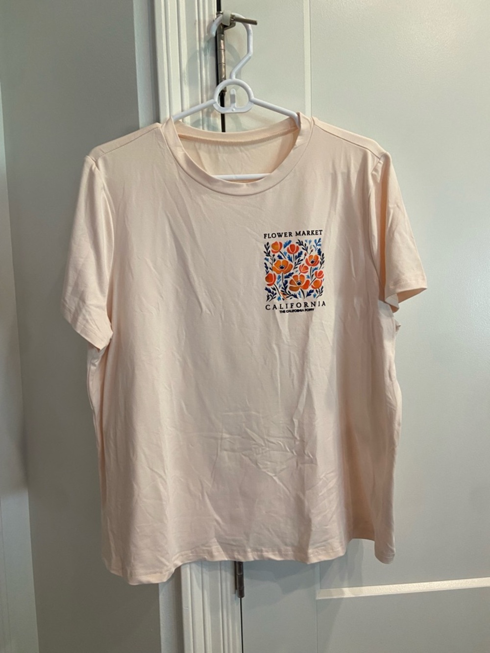 Flower Market California Graphic Tee - Pale Pink